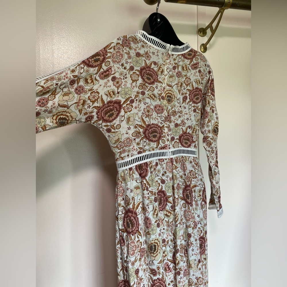 LUCCA- vintage Floral embroided lace Maxi Dress - Picture 7 of 8